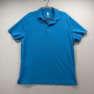 Ocean & Coast Polo Shirt Mens Large Blue Short Sleeve Modal Blend Golf Preppy